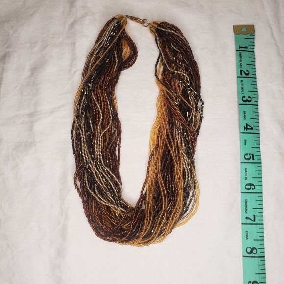 Vintage 70s seedbead necklace - Picture 6 of 7